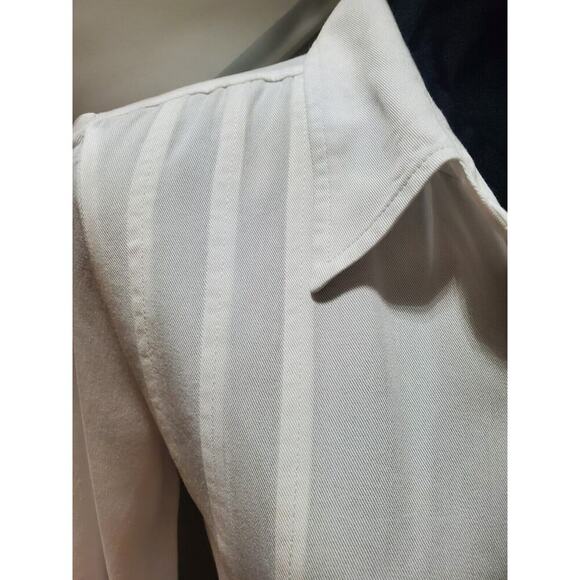 T&W Designs Womens White Tencel Collared Long Sleeve Button Down Casual Shirt XS - Picture 5 of 12